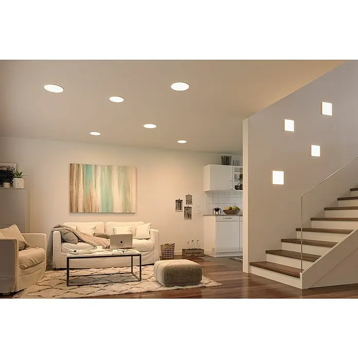 Paulmann LED-Panel Veluna VariFit - 17 W, L x B x H: 18,5 x 18,5 x 3,1 cm, Satin, Warmweiß - Stimmungsaufnahme