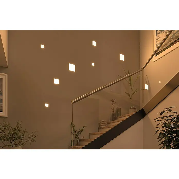 Paulmann LED-Panel Veluna VariFit - 4,5 W, L x B x H: 7,5 x 7,5 x 3,1 cm, Satin, Warmweiß, 3.000 K - Stimmungsaufnahme
