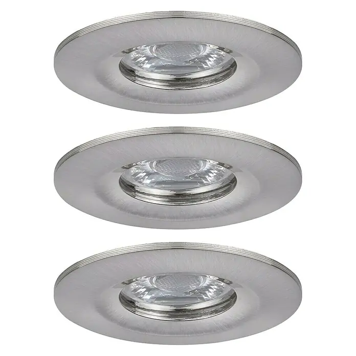 Paulmann LED-Einbauleuchten-Set Nova Mini - 12 W, Eisen gebürstet, 3 Stk., Warmweiß - Ansicht von unten