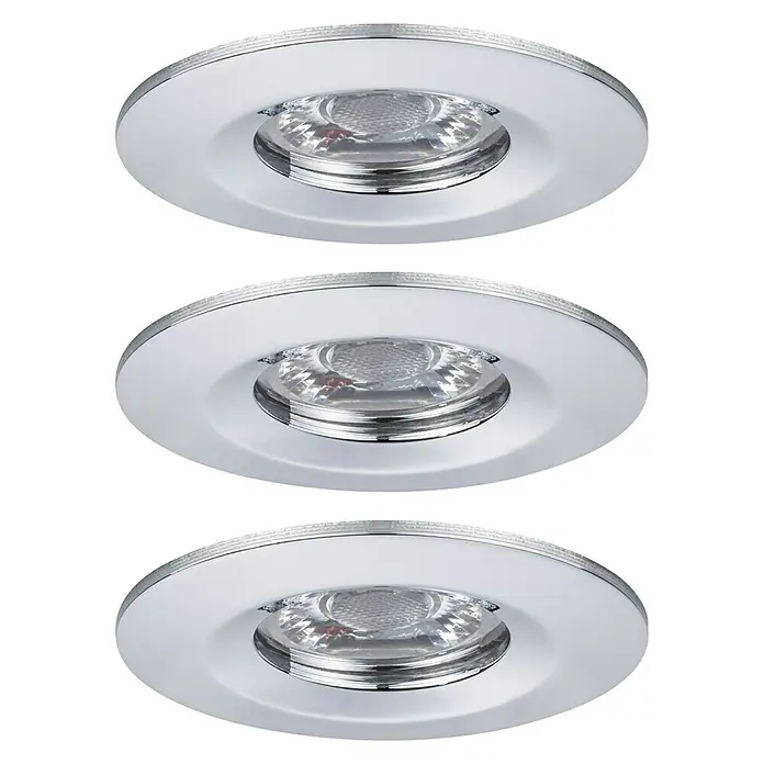 Paulmann LED-Einbauleuchten-Set Nova Mini - 12 W, Chrom, 3 Stk., Warmweiß - Ansicht von unten