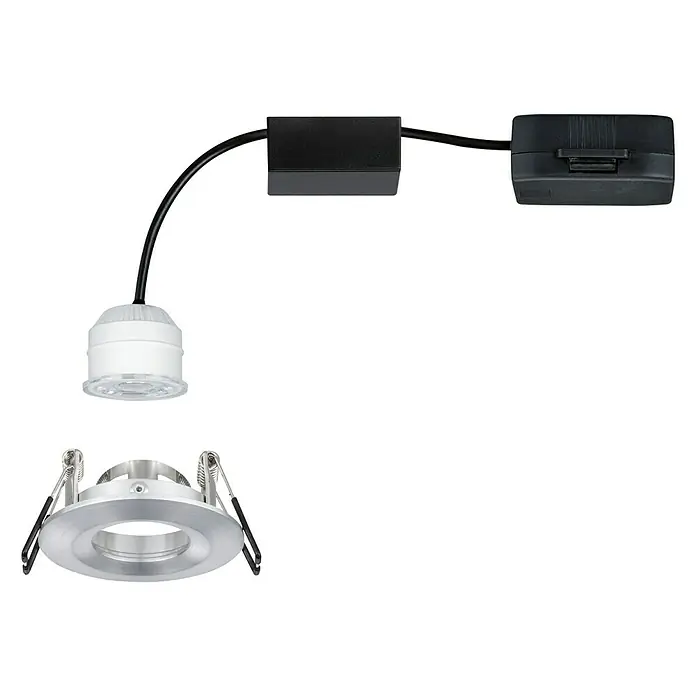 Paulmann LED-Einbauleuchte rund Nova Mini - 4 W, Aluminium, Warmweiß - Linke Seitenansicht