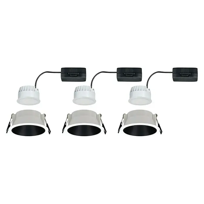 Paulmann LED-Einbauleuchte Cole - 6,5 W, Weiß/Schwarz, Warmweiß - Linke Seitenansicht