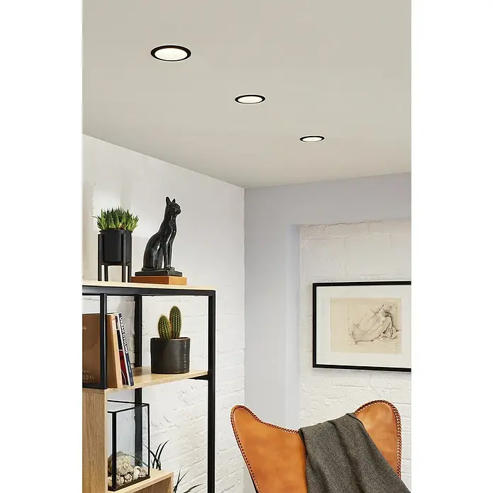 Paulmann LED-Einbauleuchte Cole - 19,5 W, Schwarz/Silber, Warmweiß - Stimmungsaufnahme
