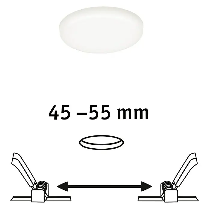 Paulmann LED-Panel rund Veluna VariFit - 4,5 W, Ø x H: 7,5 x 3,1 cm, Satin, Neutralweiß, 4.000 K - Diagonale Ansicht