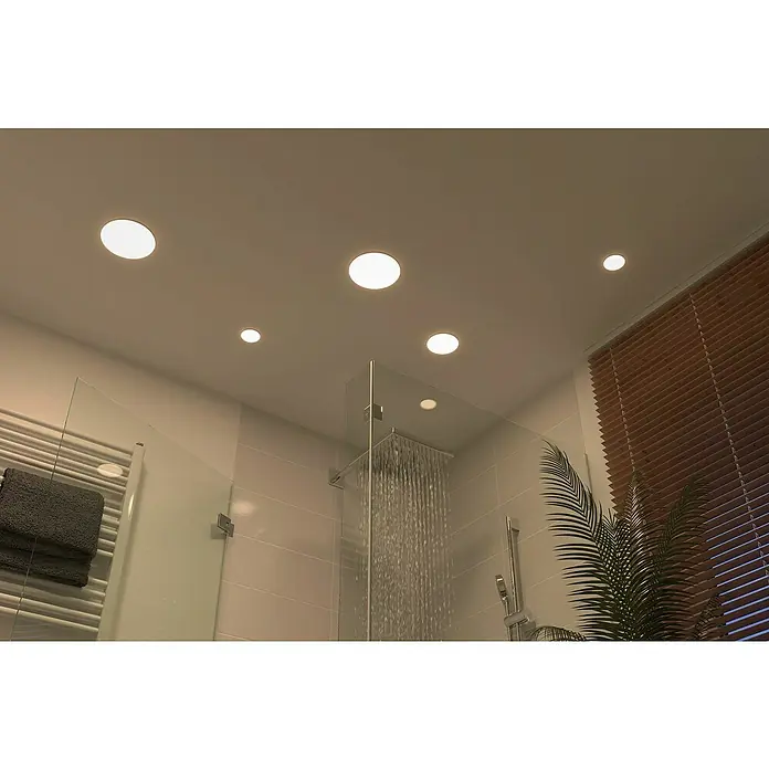 Paulmann LED-Panel rund Veluna VariFit - 4,5 W, Ø x H: 7,5 x 3,1 cm, Satin, Neutralweiß, 4.000 K - Stimmungsaufnahme