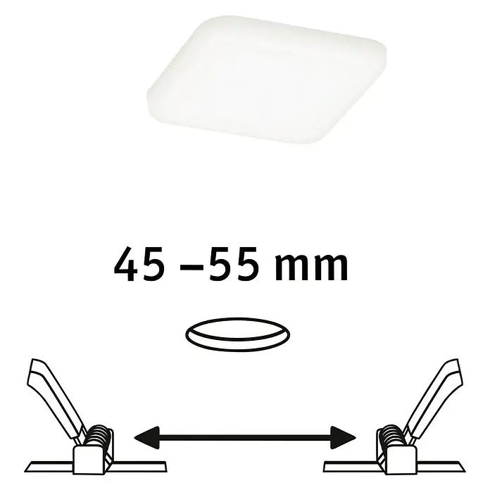 Paulmann LED-Panel Veluna VariFit - 4,5 W, L x B x H: 7,5 x 7,5 x 3,1 cm, Satin, Neutralweiß, 4.000 K - Diagonale Ansicht