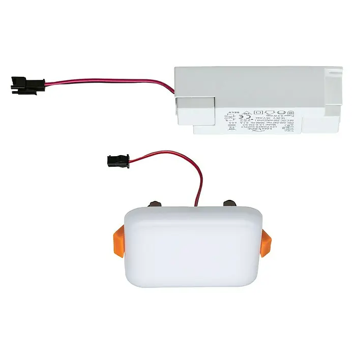 Paulmann LED-Panel Veluna VariFit - 4,5 W, L x B x H: 7,5 x 7,5 x 3,1 cm, Satin, Warmweiß, 3.000 K - Diagonale Ansicht