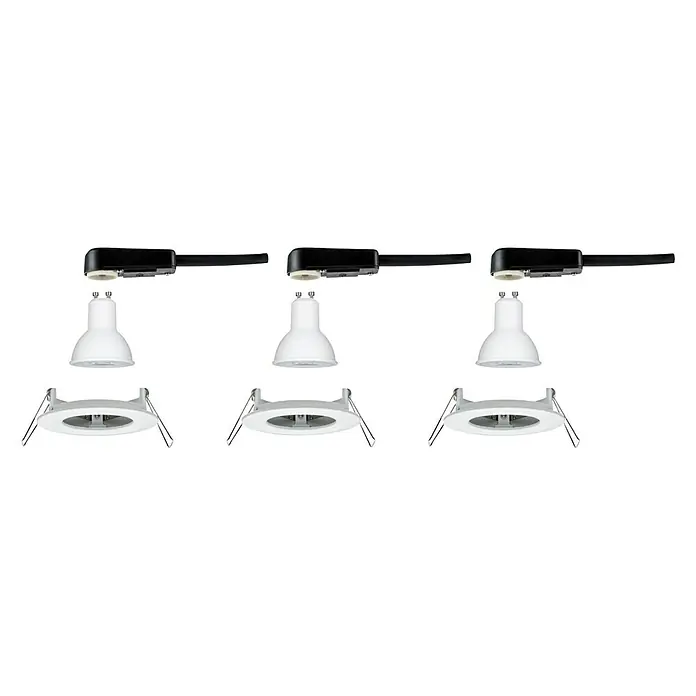 Paulmann LED-Einbauleuchte Nova - 6,5 W, Weiß, Warmweiß, 3 Stk. - Diagonale Ansicht