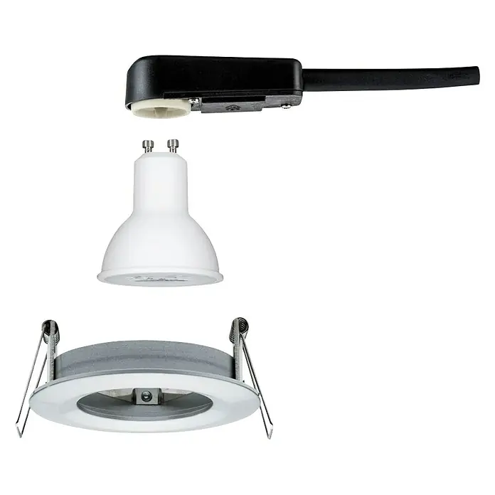Paulmann LED-Einbauleuchte Nova - 6,5 W, Aluminium, Warmweiß, 1 Stk., Einbautiefe: 75 mm - Diagonale Ansicht