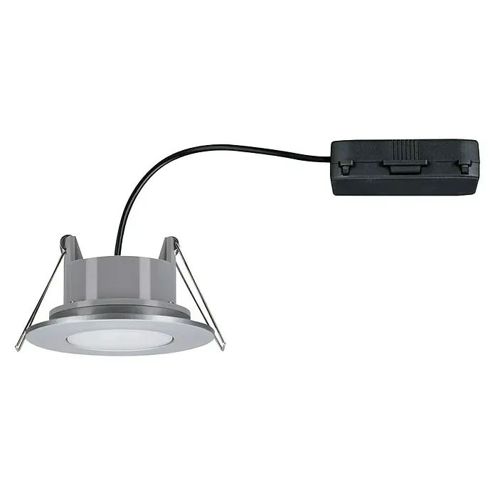 Paulmann LED-Einbauleuchte Calla - Neutralweiß, 1 Stk., IP65, Durchmesser: 90 mm, Silber - Linke Seitenansicht