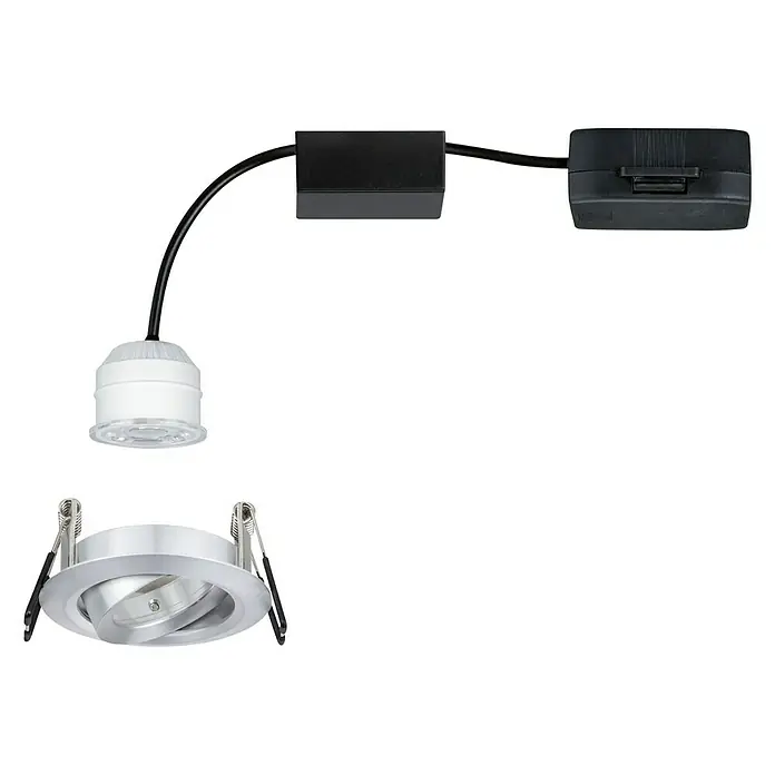 Paulmann LED-Einbauleuchte rund Nova Mini - 4 W, Aluminium, Warmweiß - Linke Seitenansicht