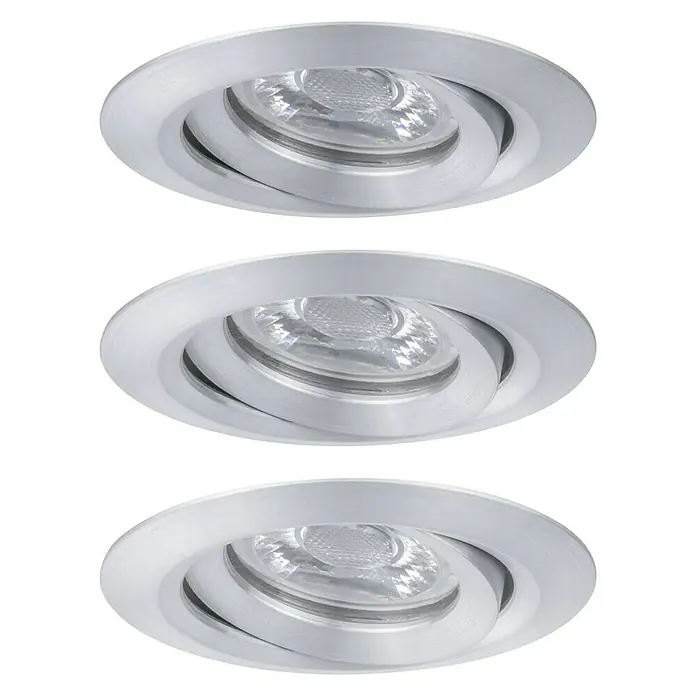 Paulmann LED-Einbauleuchten-Set Nova Mini - 12 W, Aluminium gebürstet, Warmweiß - Ansicht von unten