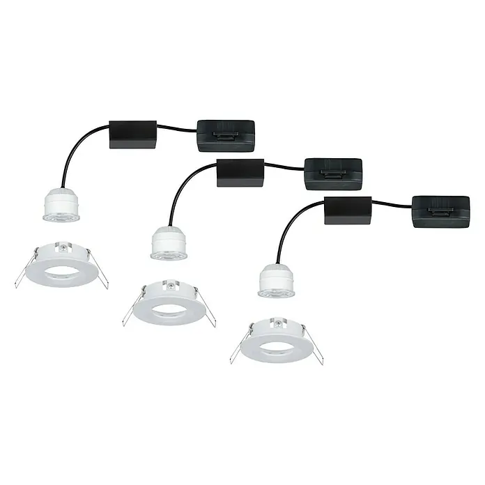 Paulmann LED-Einbauleuchten-Set Nova Mini - 12 W, Weiß, 3 Stk., Warmweiß - Linke Seitenansicht