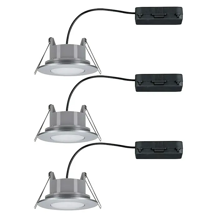 Paulmann LED-Einbauleuchten-Set Vali - 16,5 W, Chrom, 3 Stk., Warmweiß, IP65 - Linke Seitenansicht