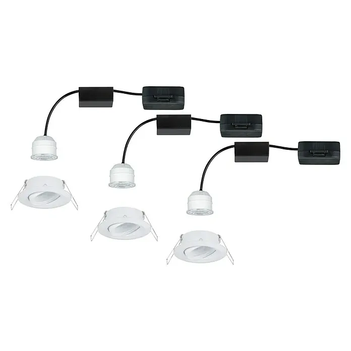 Paulmann LED-Einbauleuchten-Set Nova Mini - 12 W, Weiß, Warmweiß - Linke Seitenansicht