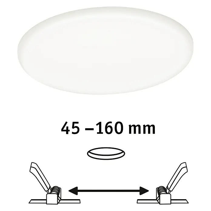Paulmann LED-Panel rund Veluna VariFit - 17,5 W, Ø x H: 18,5 x 3,1 cm, Satin, Neutralweiß, 4.000 K - Diagonale Ansicht