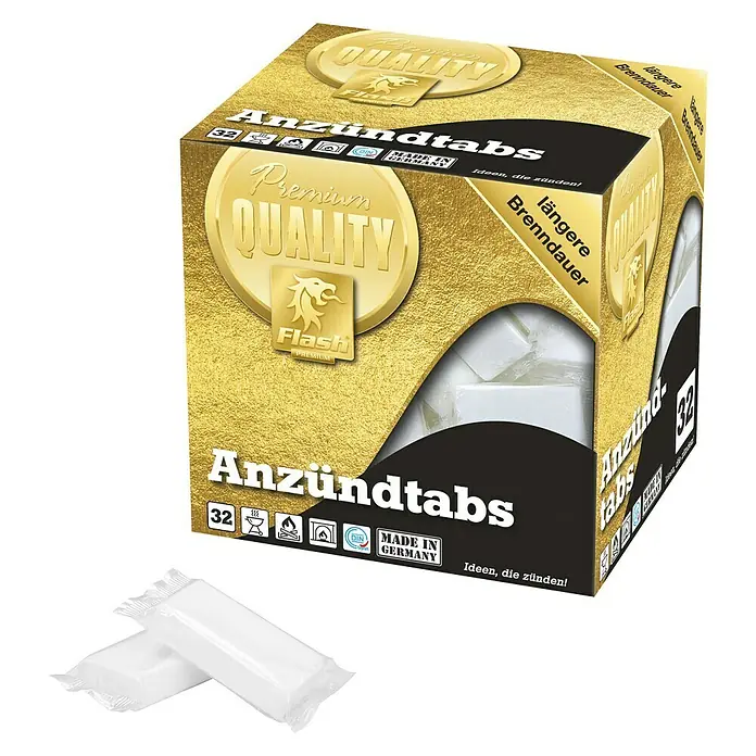Flash Gold Anzünder XL-Tabs - 32 Stk. - Diagonale Ansicht