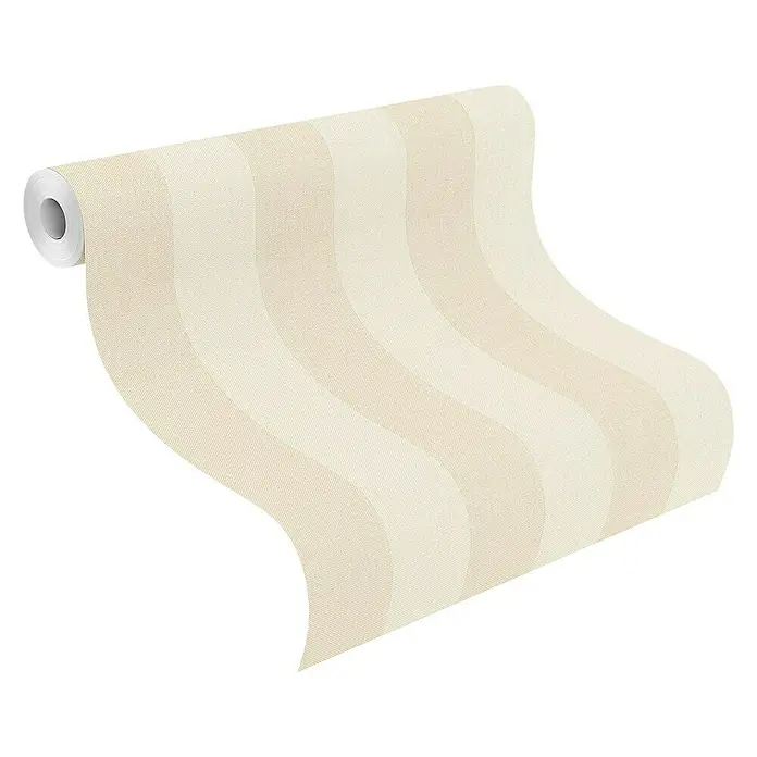 Rasch Poetry Vliestapete - Beige, Streifen, 10,05 x 0,53 m - Diagonale Ansicht