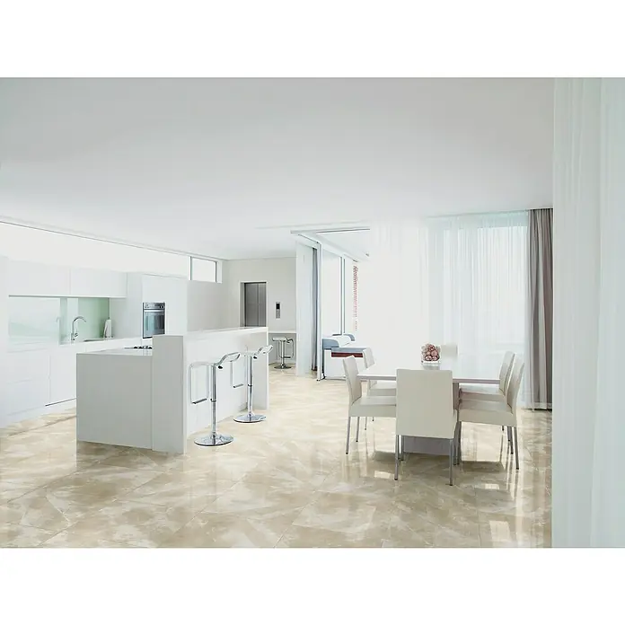 BHS Showroom Pavimento porcelánico Smart - 60 x 60 cm, Gris, Rectificado, Marmolado - Foto ambiente