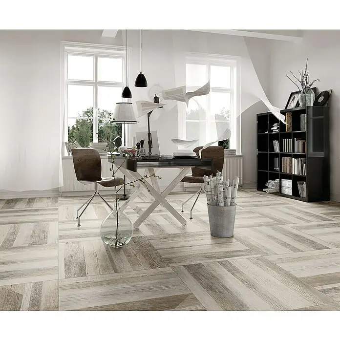 BHS Showroom Pavimento porcelánico Wowood - 60 x 60 cm, Natural, Rectificado, Estilo madera - Foto ambiente