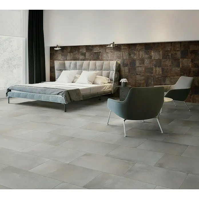 BHS Showroom Pavimento porcelánico X Betton - 30 x 60 cm, Gris, Rectificado, Efecto cemento - Foto ambiente