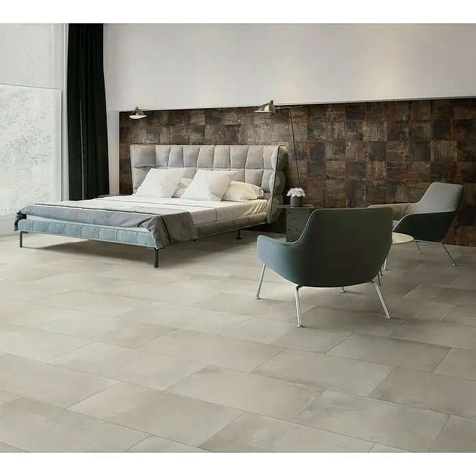 BHS Showroom Pavimento porcelánico X Betton - 30 x 60 cm, Arena, Rectificado, Efecto cemento - Foto ambiente