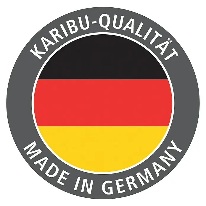 Karibu Massivholzsauna Adelina - Mit 4,5 kW Bio-Ofen mit externer Steuerung, Ohne Dachkranz, Material Tür: Ganzglas Bronze, 169 x 195 x 187 cm