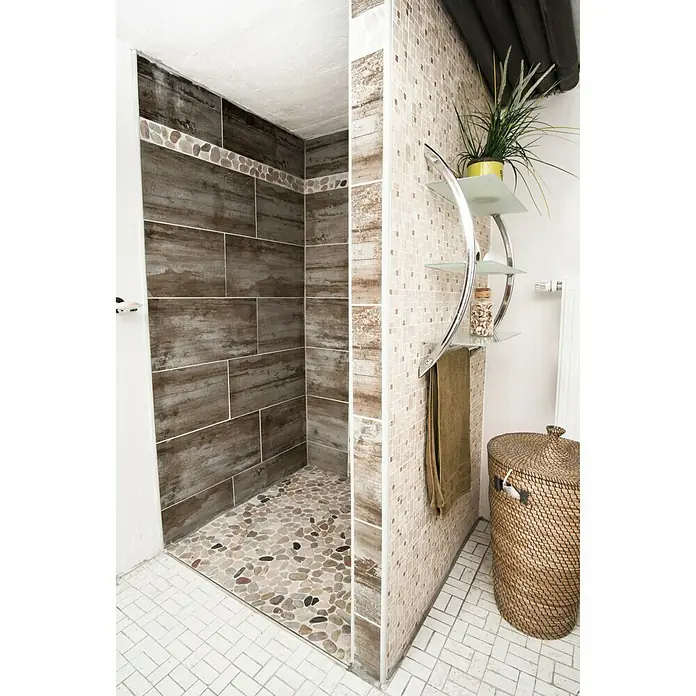 Mosaikfliese Kiesel XKS 403 - 31,5 x 31,5 cm, Grau/Beige, Matt - Stimmungsaufnahme