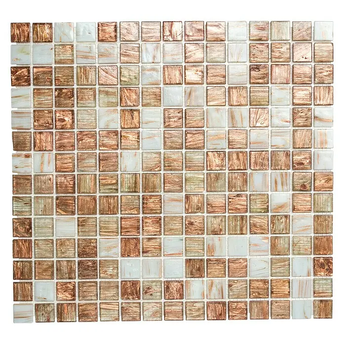 Mosaikfliese Quadrat Mix GM GS 101188 - 32,7 x 30,5 cm, Beige/Braun/Weiß, Matt - Ansicht von oben