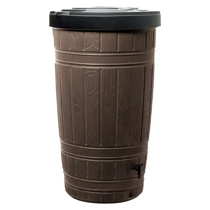 Regentonne Woodcan - 265 l, Braun - Vorderansicht