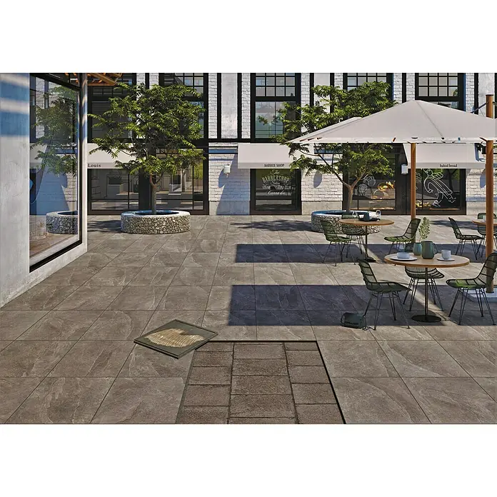 Feinsteinzeugfliese Click and Go Ardesia Black - 60 x 60 cm, Schwarz, Matt - Stimmungsaufnahme