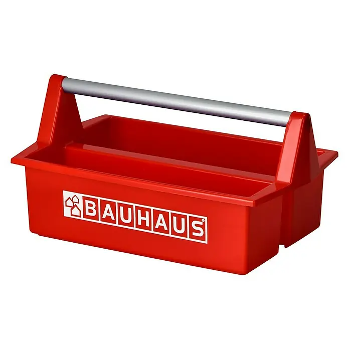 BAUHAUS Werkzeugträger Workboy - 42 x 25 x 12 cm, Ohne Werkzeug, 2 Unterteilungen - Diagonale Ansicht