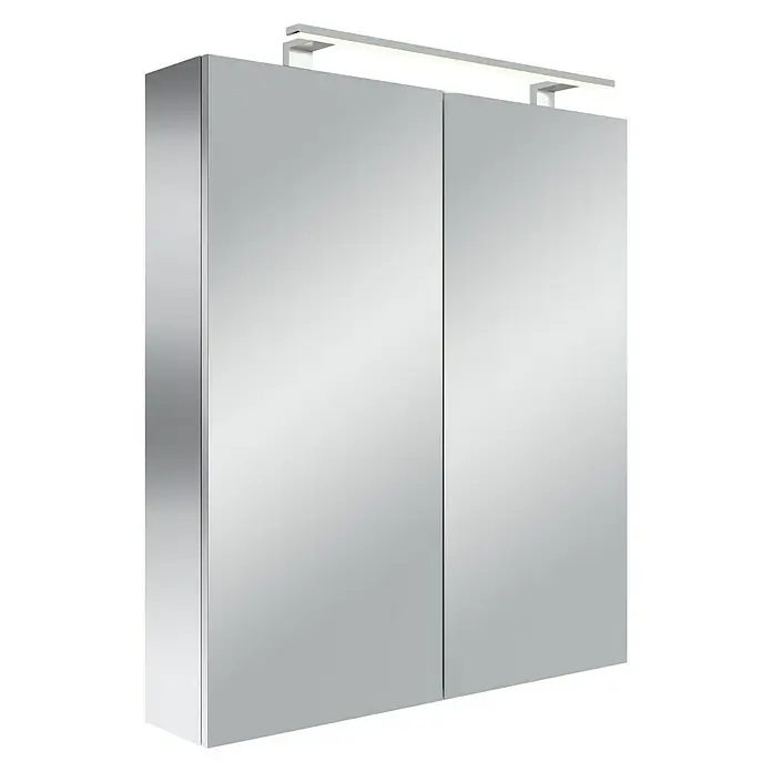 Camargue Espacio LED-Spiegelschrank - B x H: 80 x 90 cm, Mit Beleuchtung, Spanplatte - Diagonale Ansicht