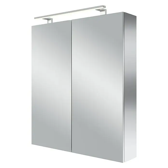 Camargue Espacio LED-Spiegelschrank - B x H: 80 x 90 cm, Mit Beleuchtung, Spanplatte - Diagonale Ansicht