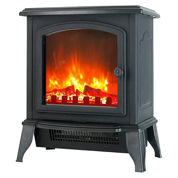 Voltomat HEATING Chimenea eléctrica Mini - Negro, 2.000 W - Vista frontal