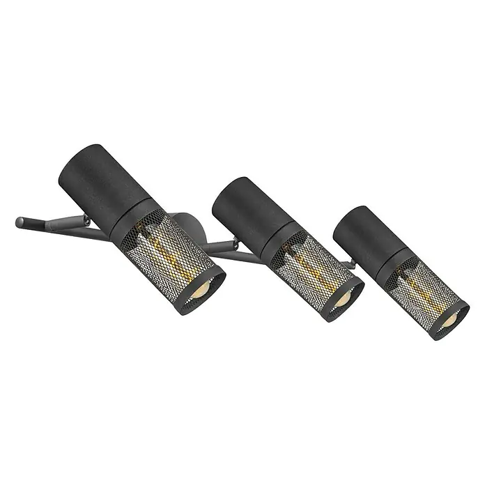 Tween Light Zidna ili stropna svjetiljka Nizza - 30 W, D x Š x V: 58 x 15,5 x 19,5 cm, Crne boje - Dijagonalni pogled