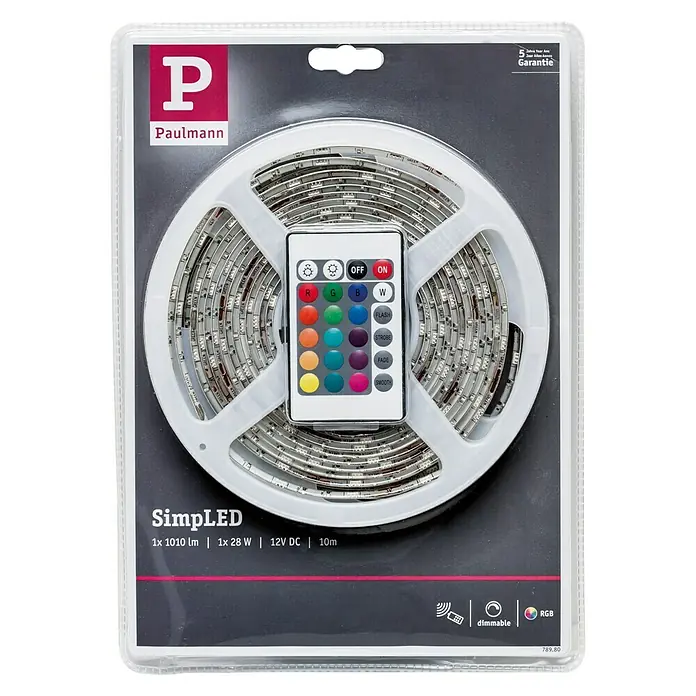Paulmann LED traka SimpLED RGB set - 10 m, RGB upravljanje bojom, RGB, 28 W - Pogled sprijeda