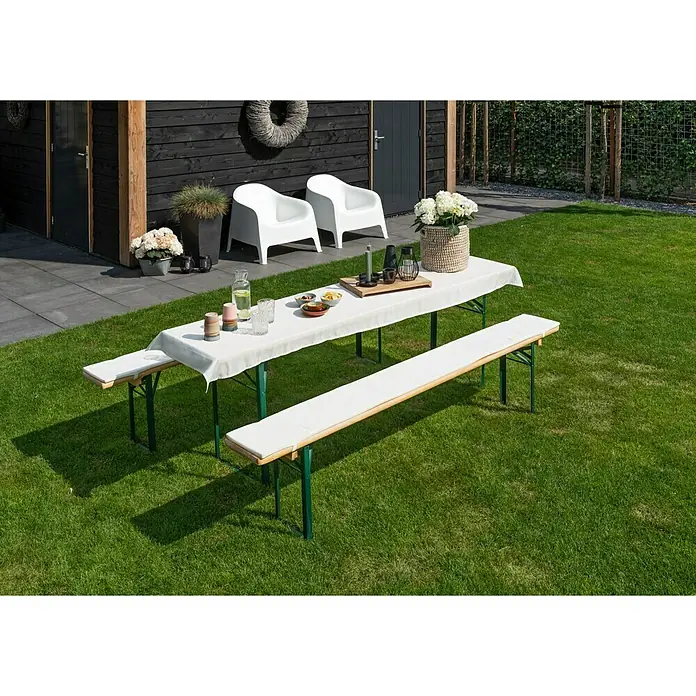 Bierbankauflagen-Set - 3 -tlg., Creme, 240 x 70 cm, 100 % Polyester - Stimmungsaufnahme