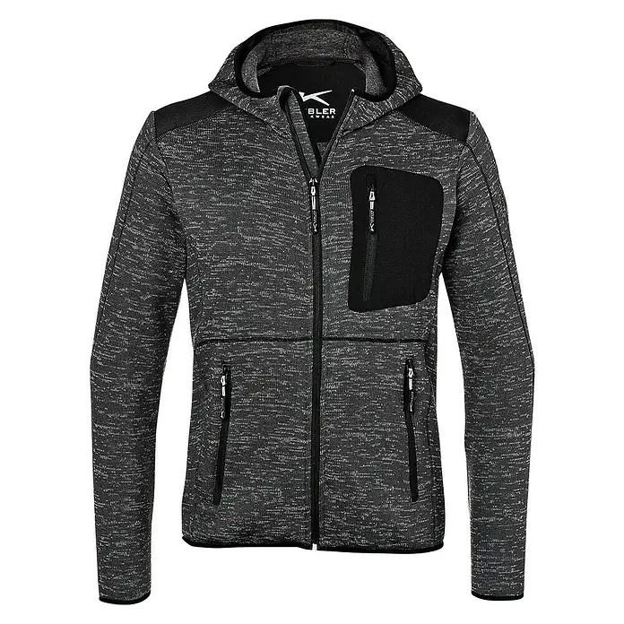 Kübler Strickjacke Light - Konfektionsgröße: L, Anthrazit/Schwarz - Vorderansicht