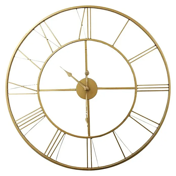 Wanduhr rund - Gold, Durchmesser: 60 cm - Vorderansicht
