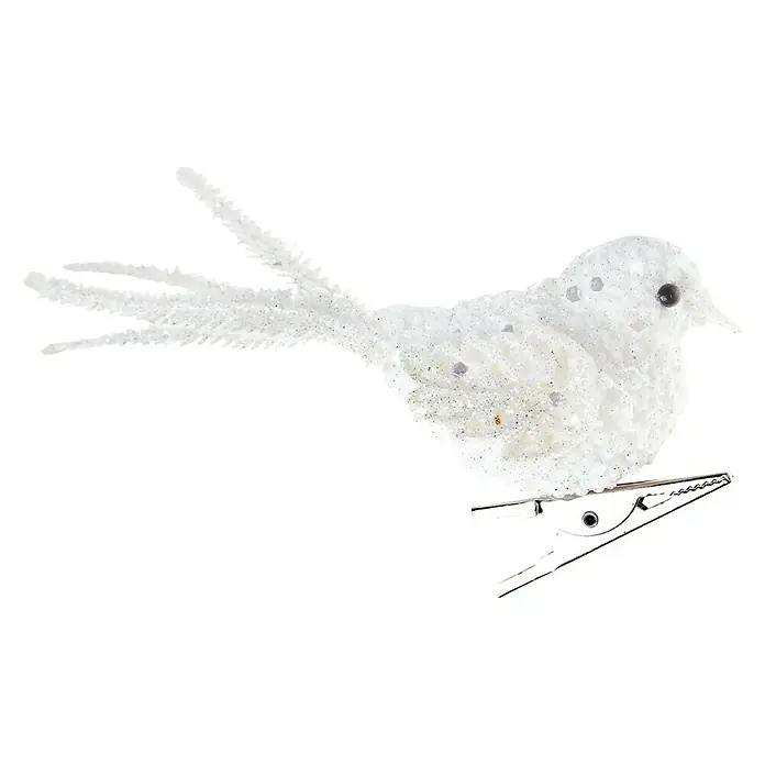 Christbaumschmuck Vogel - Weiß, Kunststoff - Rechte Seitenansicht