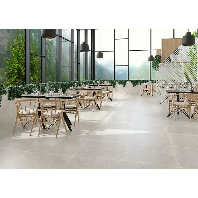 BHS Showroom Pavimento porcelánico Caspio - 75 x 75 cm, Blanco, Rectificado - Foto ambiente