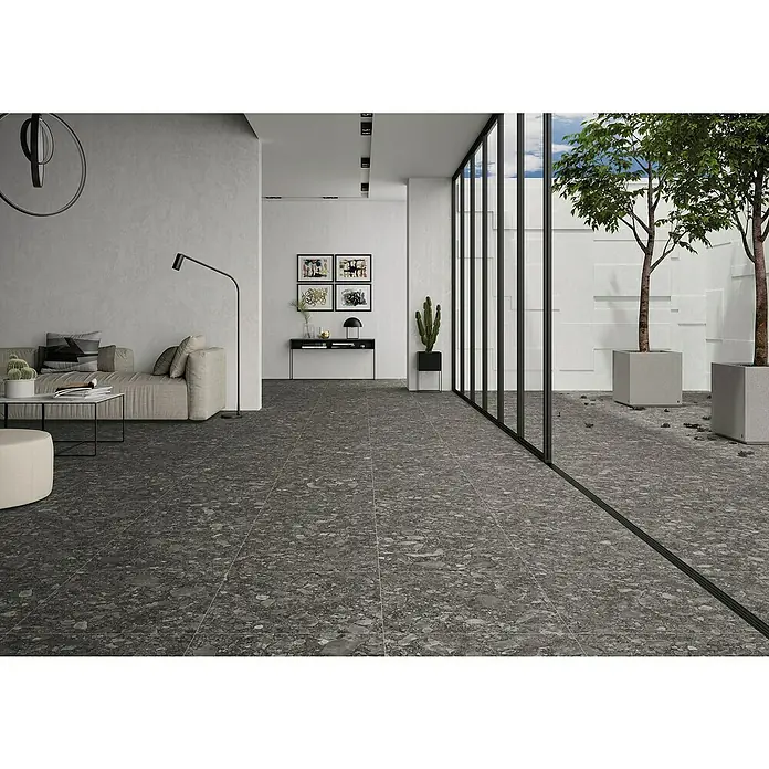 BHS Showroom Pavimento porcelánico Ceppo - 60 x 60 cm, Antracita, Rectificado - Foto ambiente