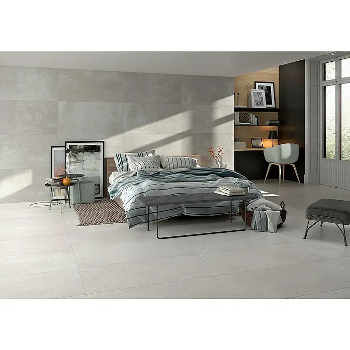 BHS Showroom Pavimento porcelánico Rodano - 60 x 120 cm, Gris oscuro, Rectificado - Foto ambiente