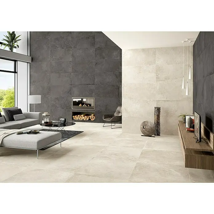 BHS Showroom Pavimento porcelánico Lorraine - 60 x 120 cm, Arena, Rectificado - Foto ambiente