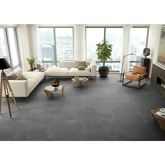 BHS Showroom Pavimento porcelánico Claire - 100 x 100 cm, Cemento, Rectificado - Foto ambiente