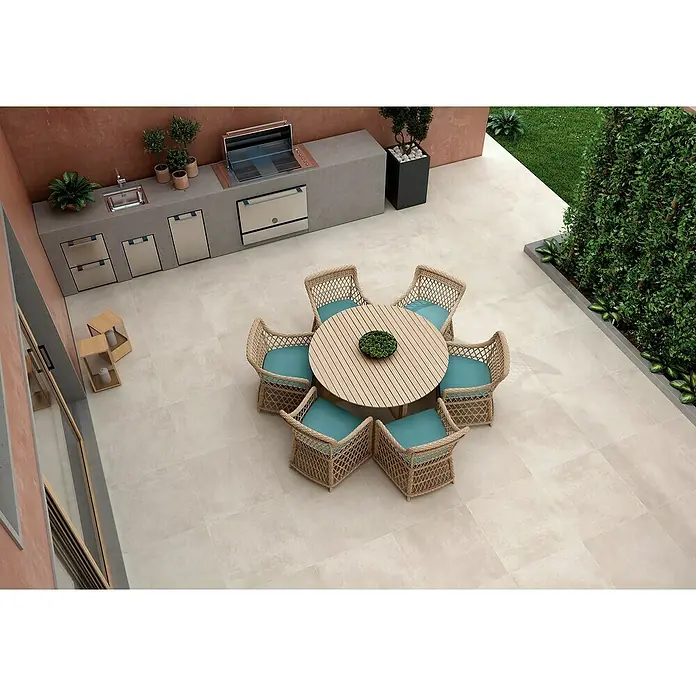 BHS Showroom Pavimento porcelánico Rodano - 75 x 75 cm, Tiza, Rectificado - Foto ambiente