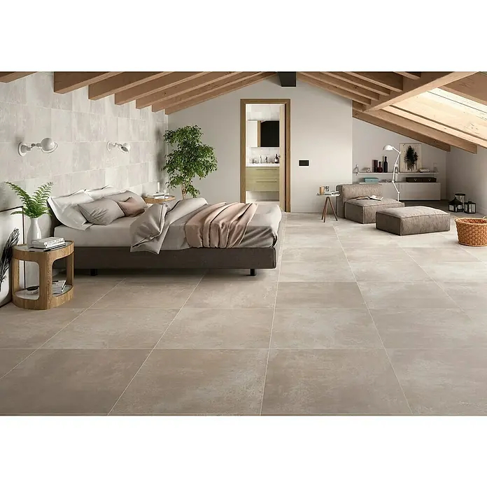 BHS Showroom Pavimento porcelánico Rodano - 75 x 75 cm, Taupe, Rectificado - Foto ambiente