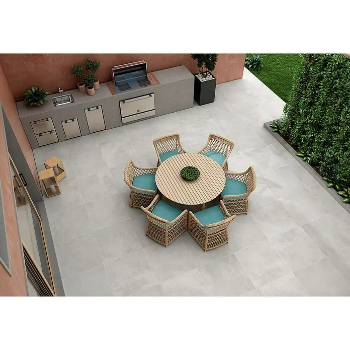 BHS Showroom Pavimento porcelánico Rodano Antislip - 75 x 75 cm, Gris claro, Rectificado - Foto ambiente
