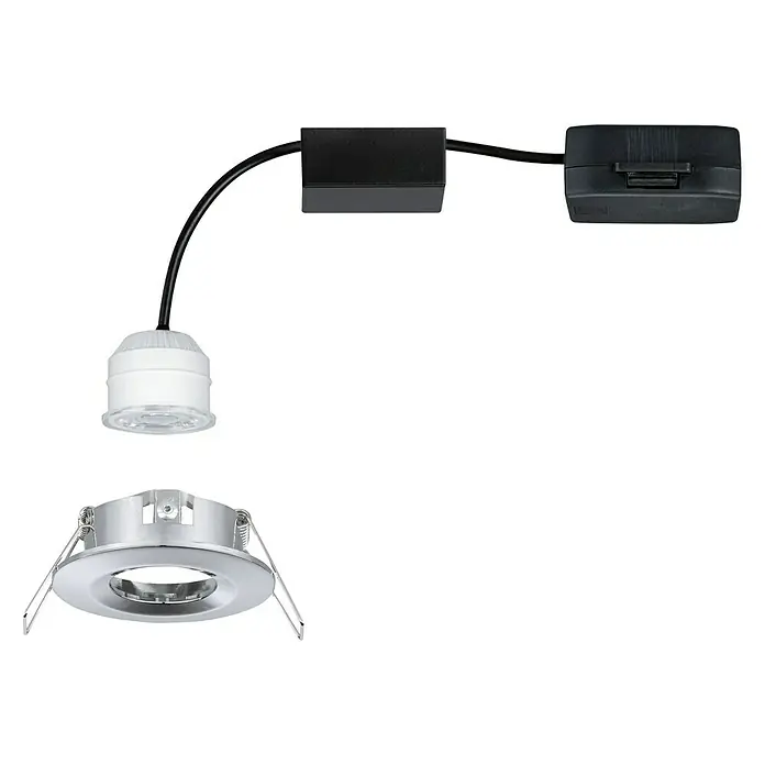 Paulmann LED-Einbauleuchte rund Nova Mini - 4 W, Chrom, Warmweiß, Leuchtenkopf beweglich - Diagonale Ansicht